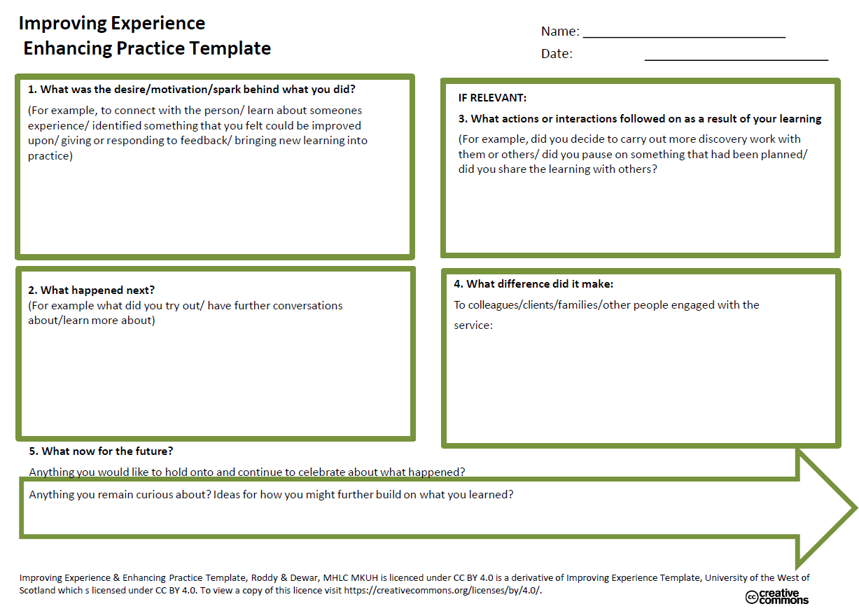 Improving Experience Template